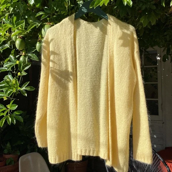 Mika Elles Paris Designer yellow Cardigan, Made in Italy